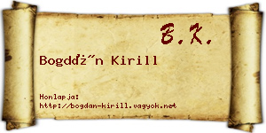 Bogdán Kirill névjegykártya